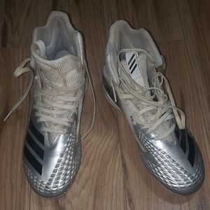 adidas Silver and Black Athletic Shoes/Cleats